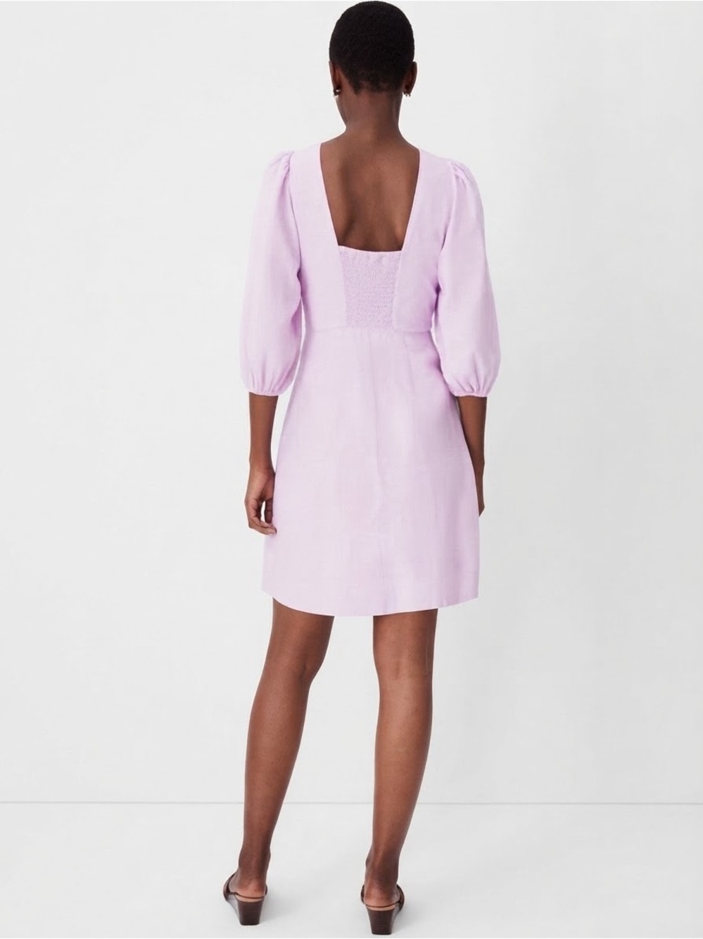 Ann Taylor, Lilac Puff-Sleeve Dress, 12P - Picture 1 of 6